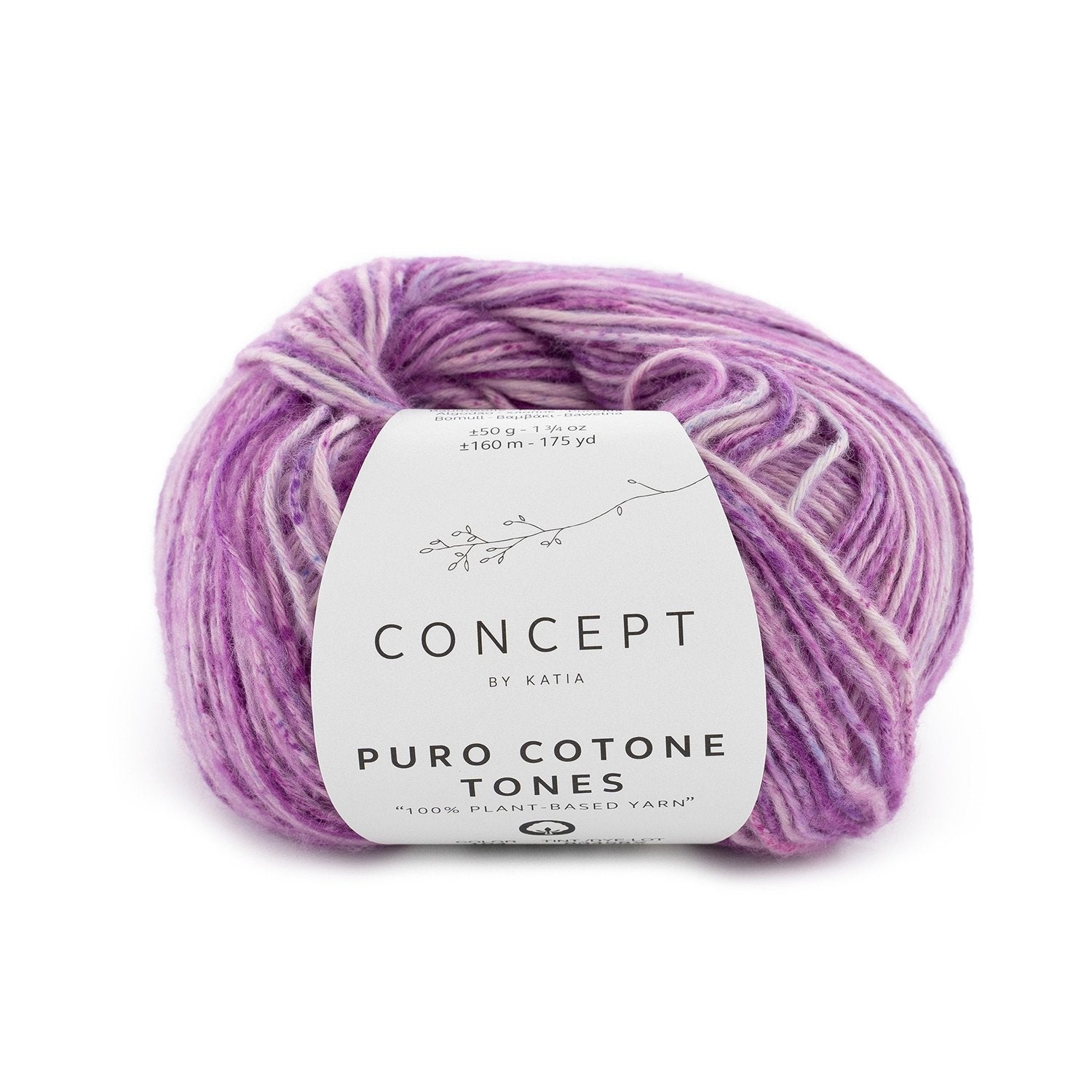 Mat katoenen breigaren Puro Cotone Tones in lila, tonal geverfd