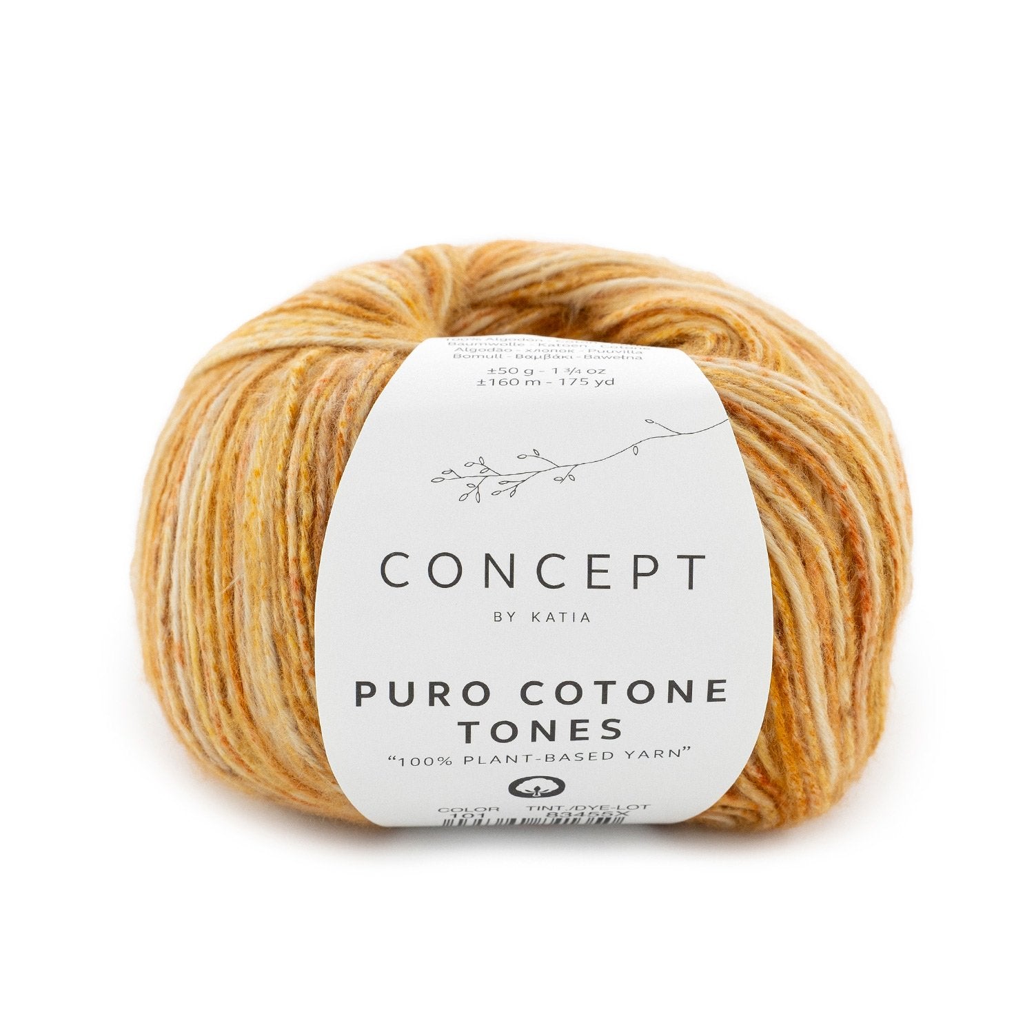 Mat katoenen breigaren Puro Cotone Tones in roestbruin, tonal geverfd