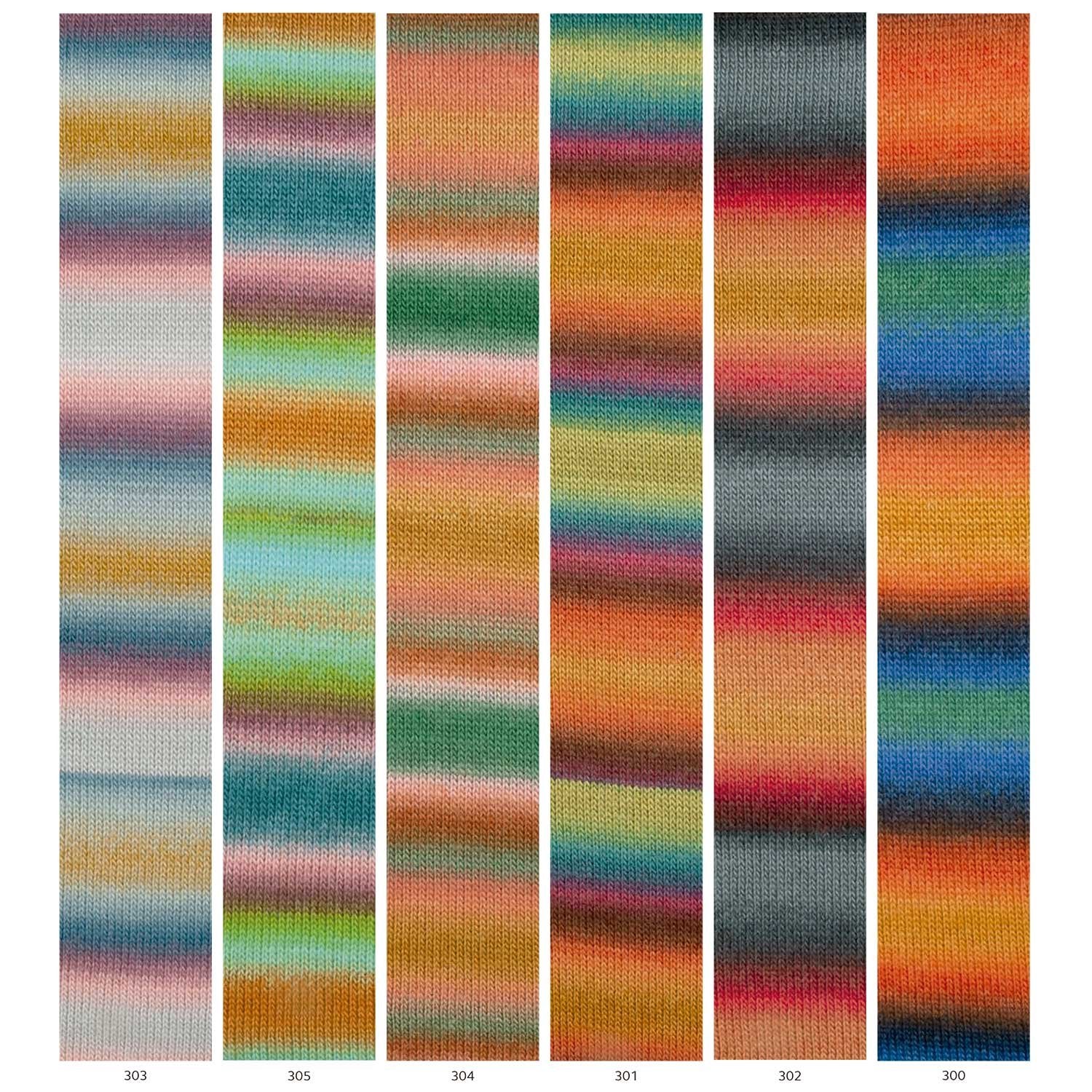 Gevlekt merino- en zijdegaren Silky Lace Rainbow, voor kantpatronen
