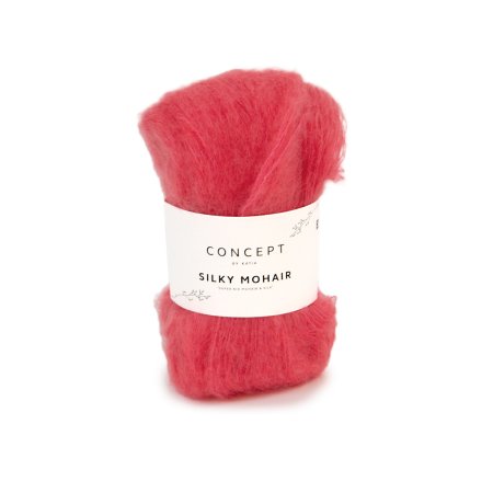 Geborsteld mohair-merinogaren Silky Mohair in anemoon, luchtig en zacht