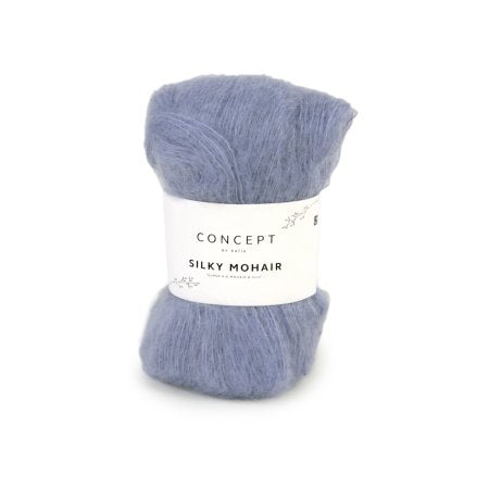 Geborsteld mohair-merinogaren Silky Mohair in lavendel, luchtig en zacht