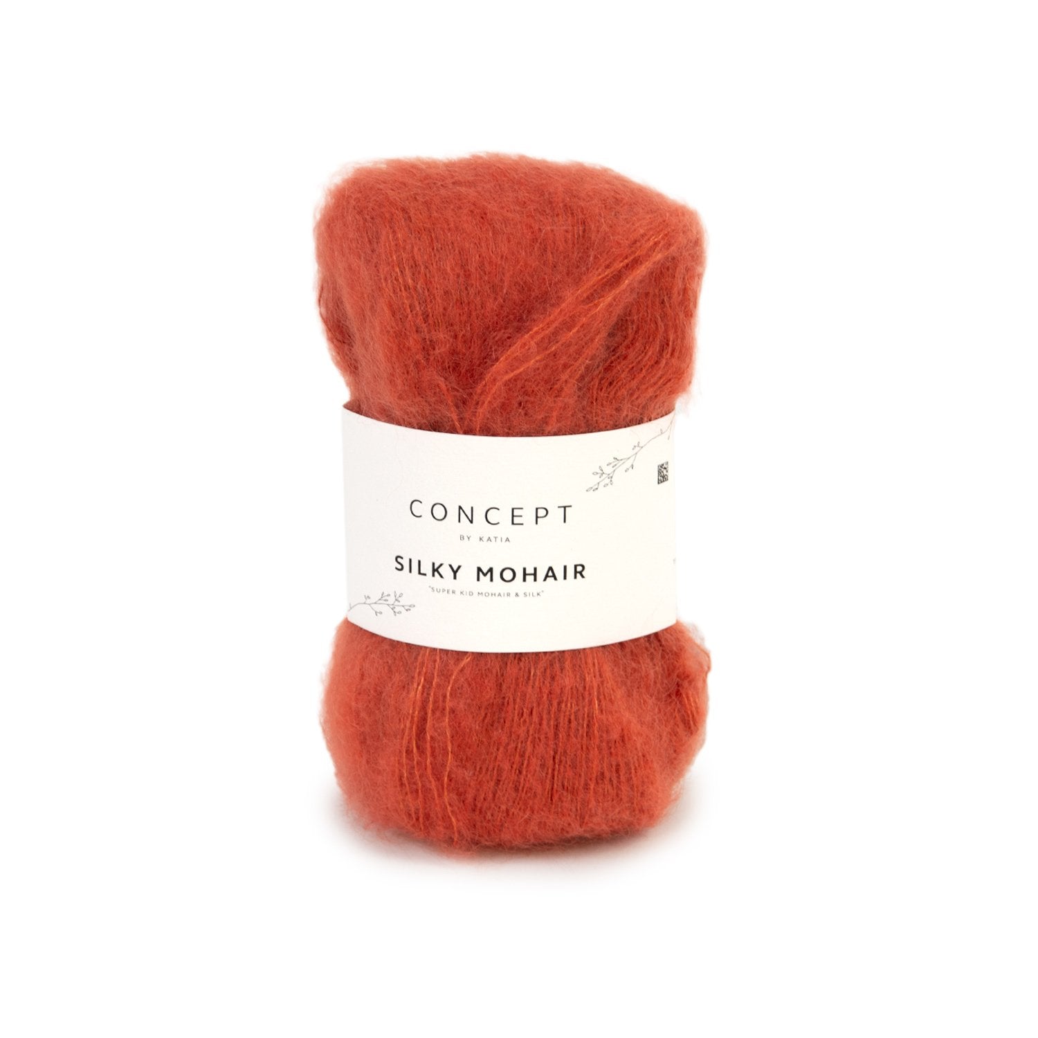 Geborsteld mohair-merinogaren Silky Mohair in roestbruin, luchtig en zacht