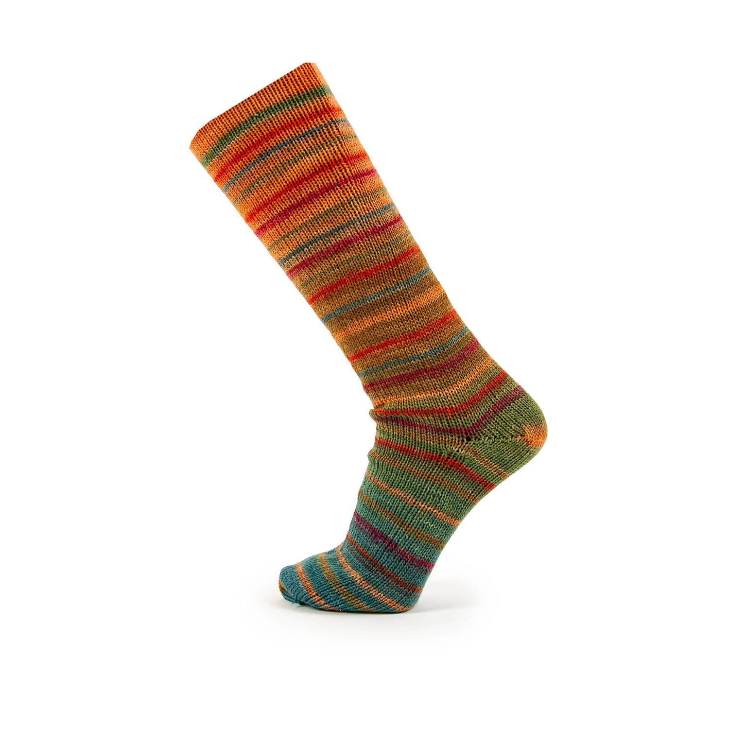Sokkenwol Symmetric Socks & More Paradise in bruin groen oranje, wol-polyamide mix