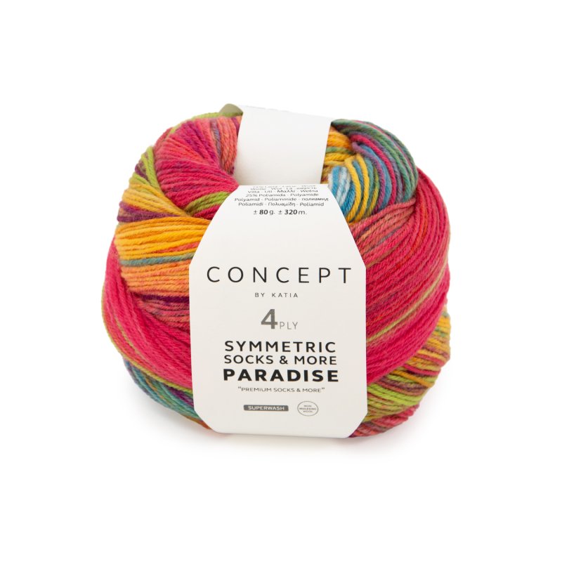 Sokkenwol Symmetric Socks & More Paradise in bruin rood zwart, wol-polyamide mix