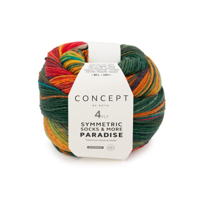 Sokkenwol Symmetric Socks & More Paradise in jeans camel oranje, wol-polyamide mix