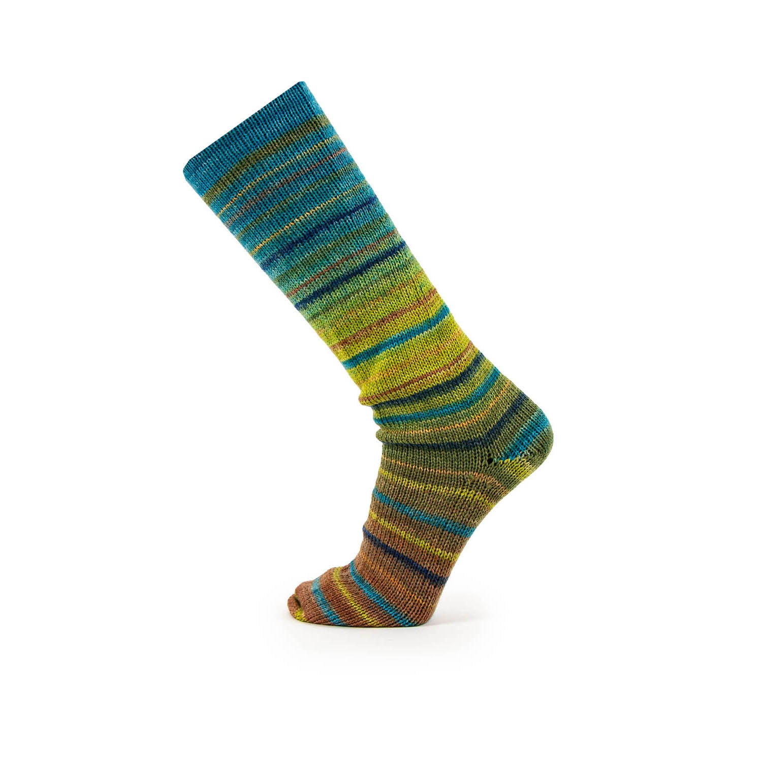 Sokkenwol Symmetric Socks & More Paradise in oker groen blauw, wol-polyamide mix