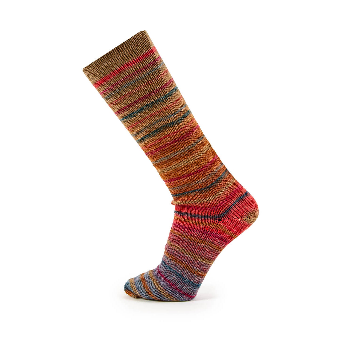 Sokkenwol Symmetric Socks & More Paradise in rood oker olieverf, wol-polyamide mix